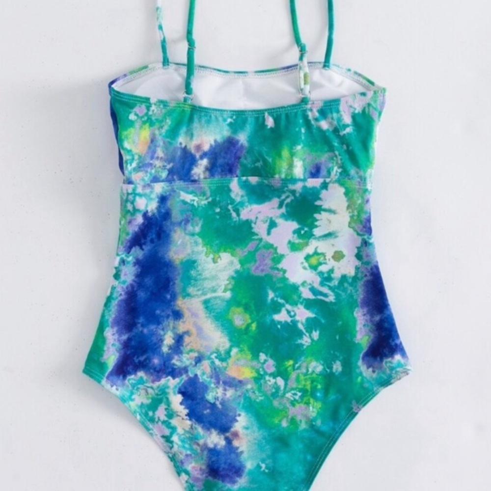 Boho tie dye cut out mokokiji swimsuit - Picture 7 of 9